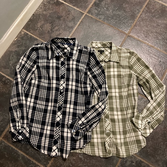 Talbots Plaid Print Button Down Tops Size S - Picture 2 of 10